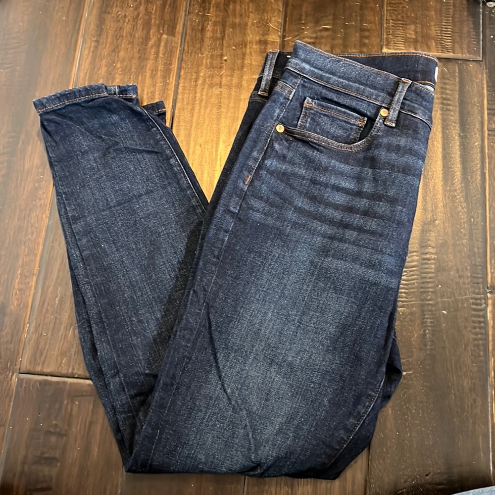 Loft high rise ankle jeans dark wash skinny jeans size 10/30